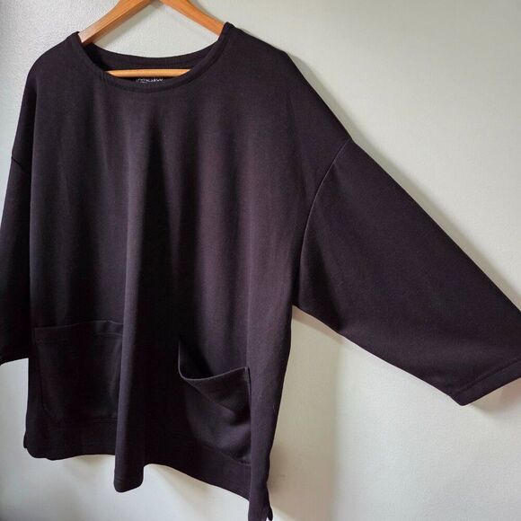 EUC JONES & CO JONES NEW YORK BLACK LARGE POCKETS MINIMALIST TOP SIZE 1X - Picture 2 of 13